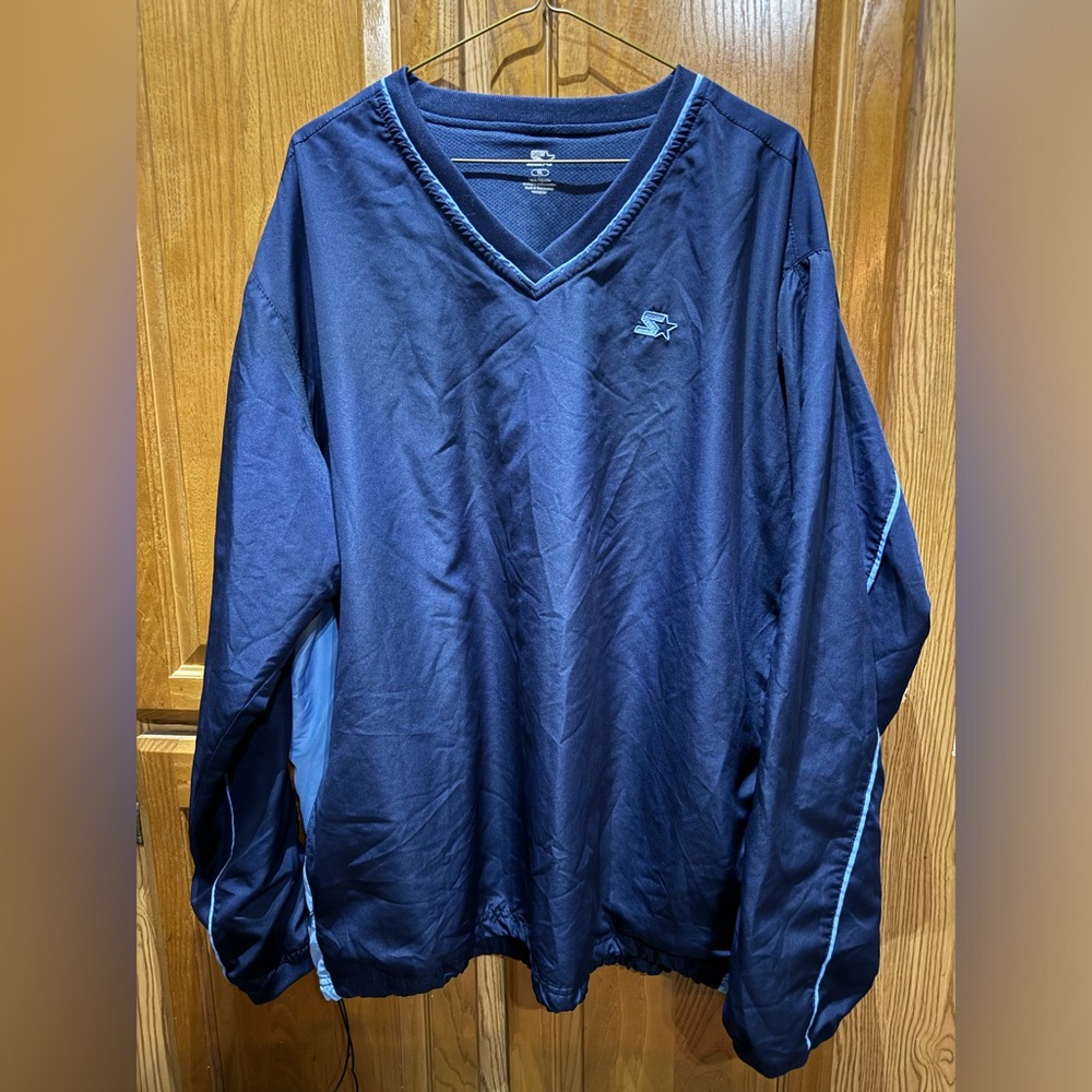 Starter UNC Blue V-Neck Windbreaker Pullover